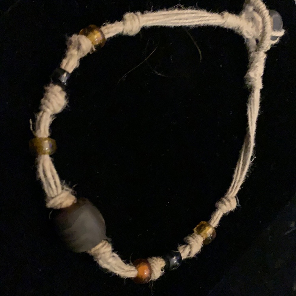 3/$20 Handmade hemp choker with glass beads